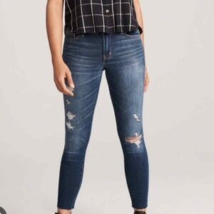 Abercrombie & Fitch Dark Blue Skinny Jeans Harper ankle